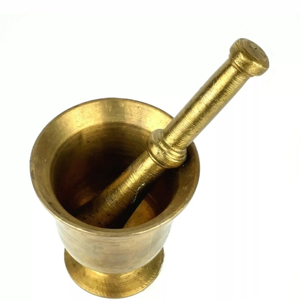 Vintage Brass Mortar and Pestle Chalice Apothecary - Picture 4 of 7